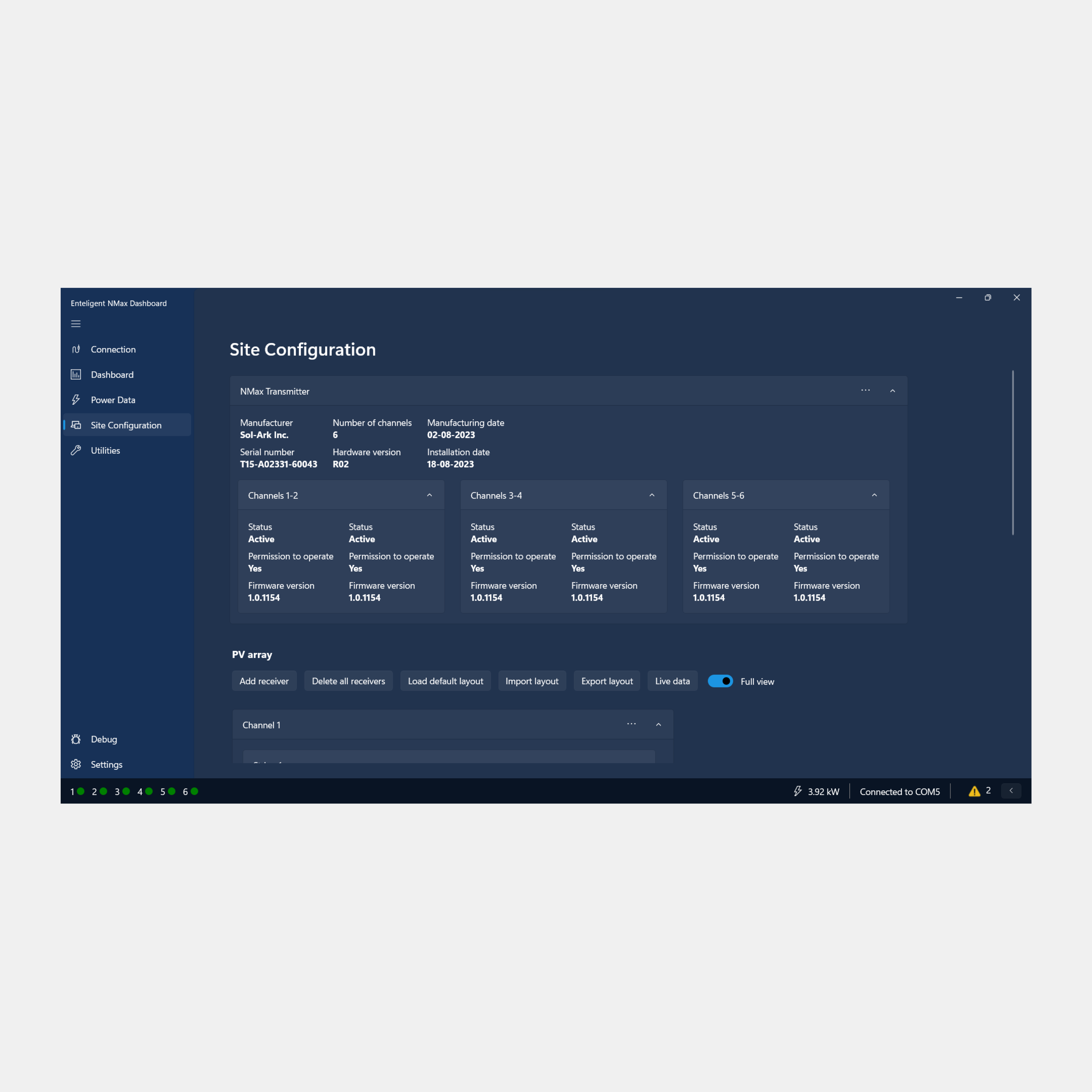 Enteligent™ NMax Dashboard Monitoring Application